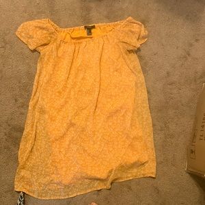 Adorable Floral Yellow Off the Shoulder Dress